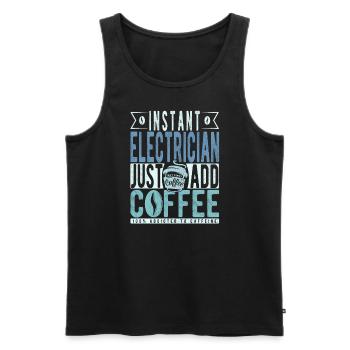 Électricien instantané Il suffit d’ajouter du café - Débardeur bio Premium Homme - noir - Devant - Michal (187cm)