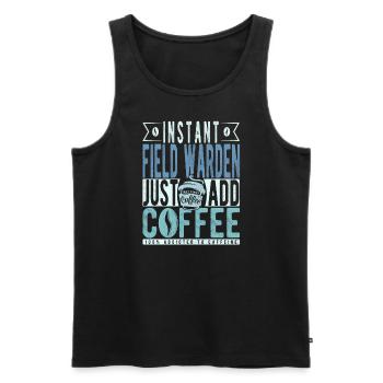 Gardien de terrain instantané Il suffit d’ajouter du café - Débardeur bio Premium Homme - noir - Devant - Michal (187cm)