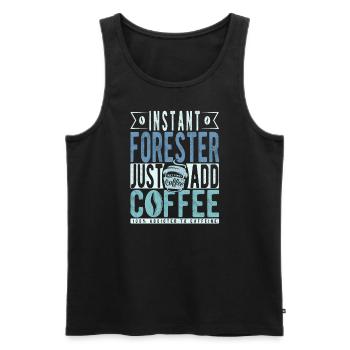 Instant Forester einfach Kaffee hinzufügen - Männer Premium Bio Tank Top - Schwarz - Vorne - AI Model Male 178 light (178cm)