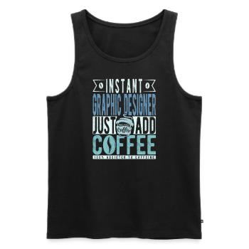 Instant Graphic Designer Just Add Coffee - Men's Premium Organic Tank Top - black - Front - Michal (187cm)
