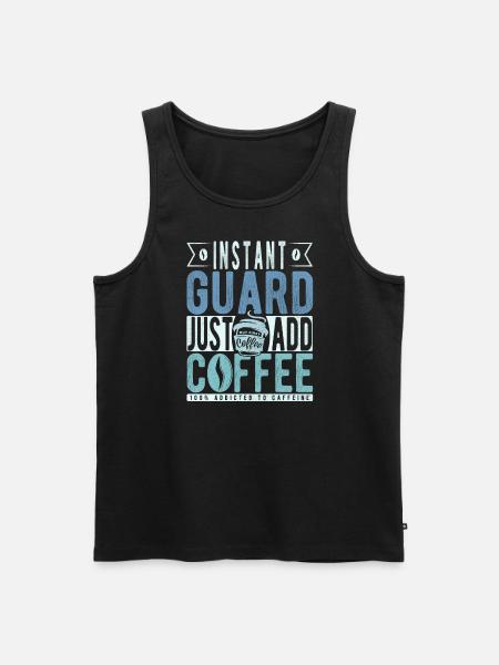 Instant Guard Just Add Coffee - Men's Premium Organic Tank Top - black