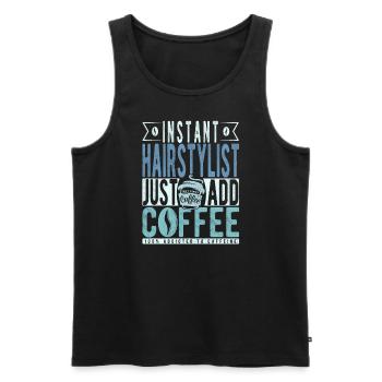 Instant-Friseur: Fügen Sie einfach Kaffee hinzu - Männer Premium Bio Tank Top - Schwarz - Vorne - Michal (187cm)