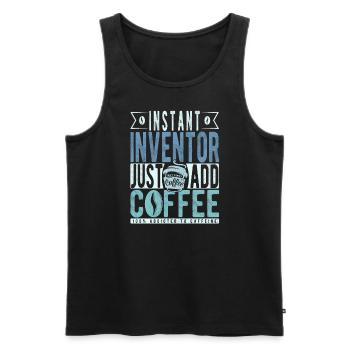 Instant Inventor Just Add Coffee - Men's Premium Organic Tank Top - black - Front - Michal (187cm)