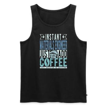 Ingénieur en matériaux instantanés Il suffit d’ajouter du café - Débardeur bio Premium Homme - noir - Devant - Michal (187cm)