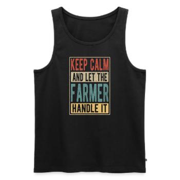 Cadeau rétro fermier - Débardeur bio Premium Homme - noir - Devant - Michal (187cm)