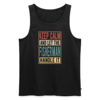 Fischer Retro Geschenk - Männer Premium Bio Tank Top - Schwarz - Vorne - AI Model Male 178 light (178cm)