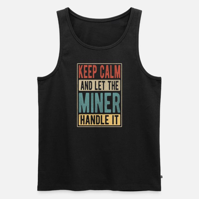 Miner Retro Geschenk - Männer Premium Bio Tank Top - Schwarz