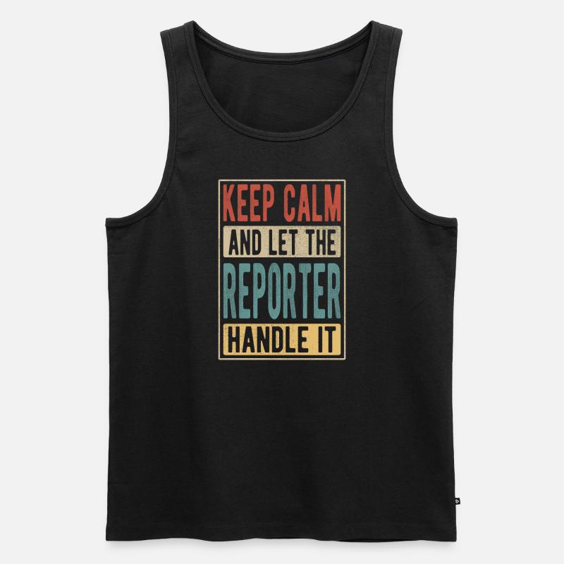 Reporter Retro Geschenk - Männer Premium Bio Tank Top - Schwarz