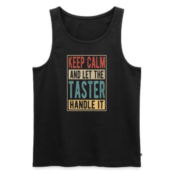 Probier-Retro-Geschenk - Männer Premium Bio Tank Top - Schwarz - Vorne - Michal (187cm)