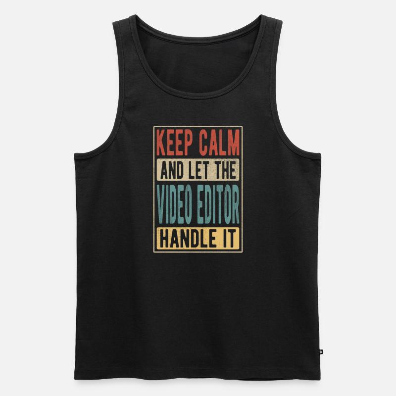 Video Editor Retro Geschenk - Männer Premium Bio Tank Top - Schwarz