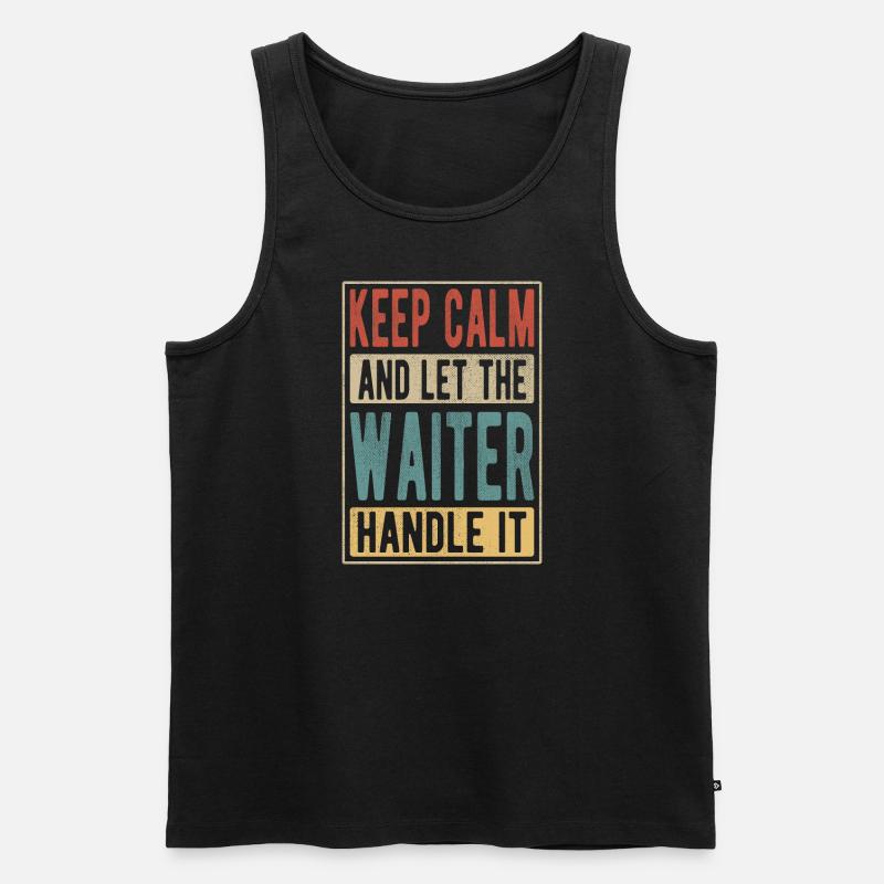 Kellner Retro Geschenk - Männer Premium Bio Tank Top - Schwarz
