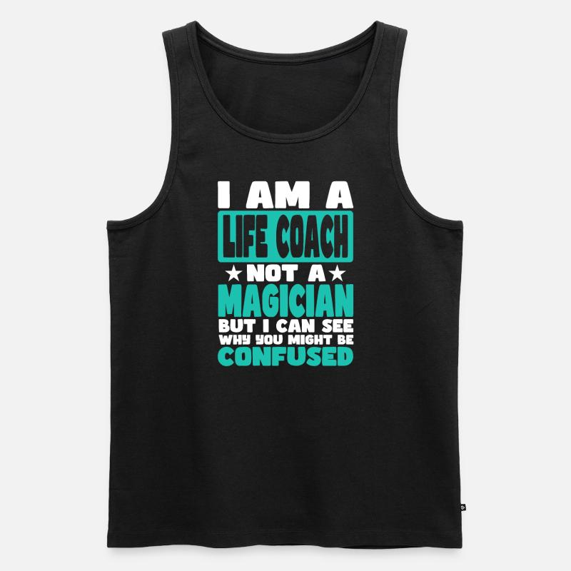 Lebensberater - Männer Premium Bio Tank Top - Schwarz
