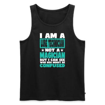 Lube Technician - Men's Premium Organic Tank Top - black - Front - Michal (187cm)