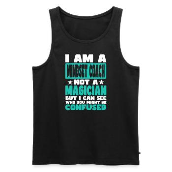 Mindset Coach - Männer Premium Bio Tank Top - Schwarz - Vorne - AI Model Male 178 light (178cm)
