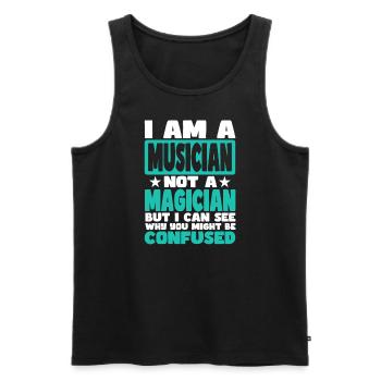 Musician - Men's Premium Organic Tank Top - black - Front - Michal (187cm)