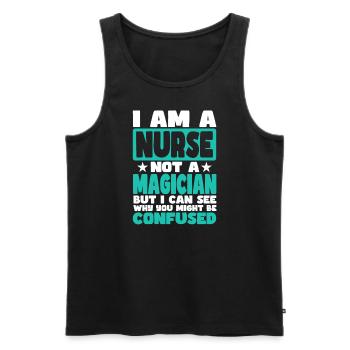 Nurse - Men's Premium Organic Tank Top - black - Front - Michal (187cm)