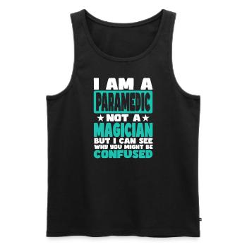 Paramedic - Men's Premium Organic Tank Top - black - Front - Michal (187cm)