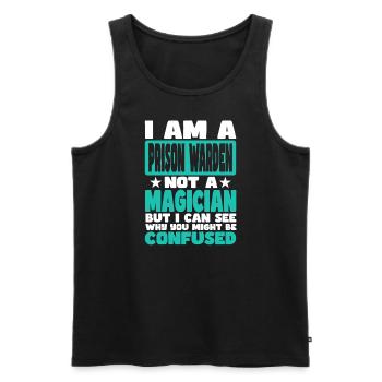 Prison Warden - Men's Premium Organic Tank Top - black - Front - Michal (187cm)