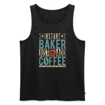 Instant-Bäcker einfach Kaffee hinzufügen - Männer Premium Bio Tank Top - Schwarz - Vorne - AI Model Male 178 light (178cm)