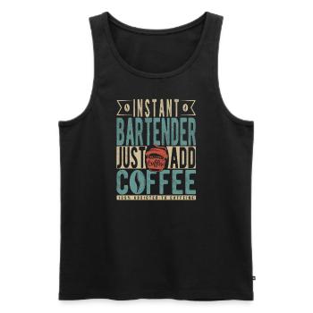 Instant Bartender Just Add Coffee - Men's Premium Organic Tank Top - black - Front - Michal (187cm)