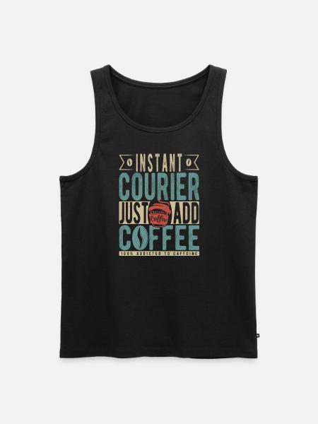 Instant Courier Just Add Coffee - Men's Premium Organic Tank Top - black