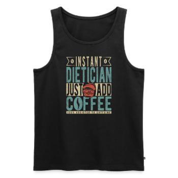 Instant Dietician Just Add Coffee - Men's Premium Organic Tank Top - black - Front - AI Model Male 178 light (178cm)