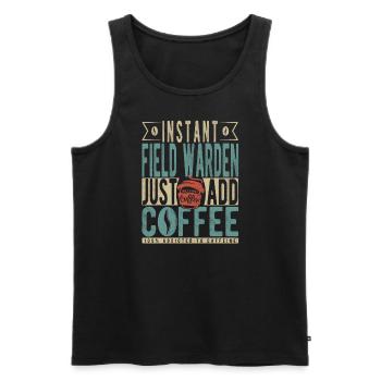 Gardien de terrain instantané Il suffit d’ajouter du café - Débardeur bio Premium Homme - noir - Devant - Michal (187cm)