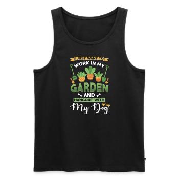 Arbeit in meinem Garten Hangout mit meinem Hund - Männer Premium Bio Tank Top - Schwarz - Vorne - Michal (187cm)