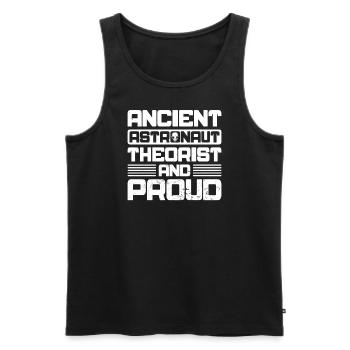 Ancient Astronaut Theorist Alien Lover UFO - Men's Premium Organic Tank Top - black - Front - AI Model Male 178 light (178cm)