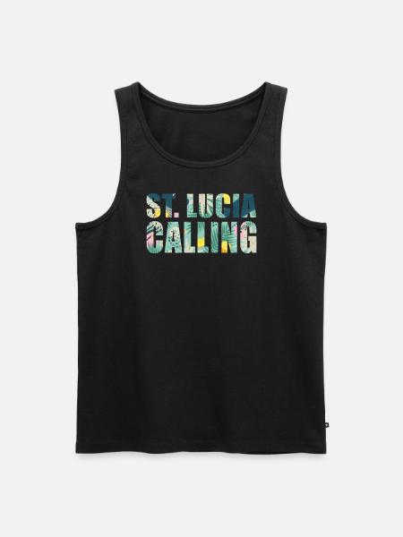 St Lucia Souvenir Vacation - Men's Premium Organic Tank Top - black
