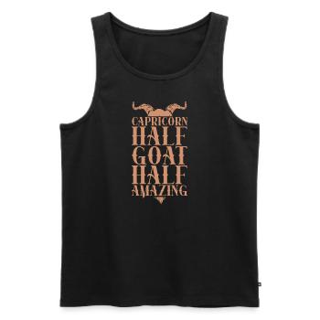 Steinbock halb Ziege halb erstaunlich Steinbock Sternzeichen - Männer Premium Bio Tank Top - Schwarz - Vorne - AI Model Male 178 light (178cm)