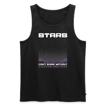 Les étoiles d’observation des étoiles brillent d’obscurité - Débardeur bio Premium Homme - noir - Devant - AI Model Male 178 light (178cm)