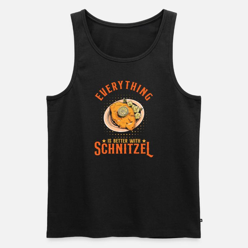 Mit Schnitzel ist alles besser - Männer Premium Bio Tank Top - Schwarz