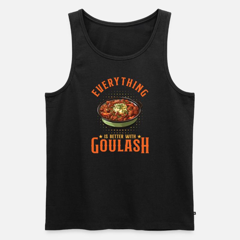 Mit Gulasch ist alles besser - Männer Premium Bio Tank Top - Schwarz