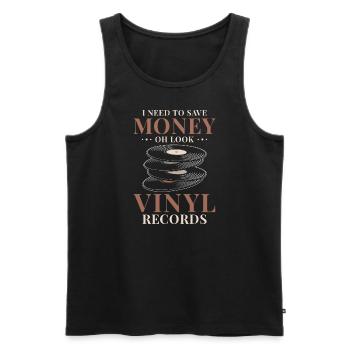 Vinyl Collector - Geld für Schallplatten Humor - Männer Premium Bio Tank Top - Schwarz - Vorne - Michal (187cm)
