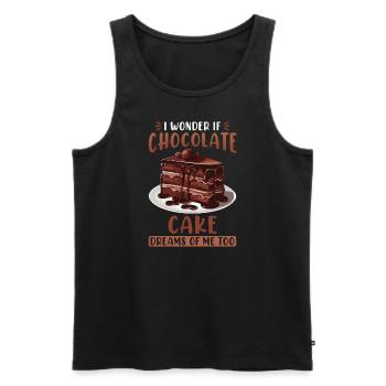 Gâteau au chocolat Boulanger Boulangerie Pâtisserie Dessert Bonbons - Débardeur bio Premium Homme - noir - Devant - Michal (187cm)