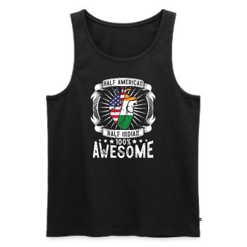 India USA Flag - Half American Half Indian - Men's Premium Organic Tank Top - black - Front - Michal (187cm)