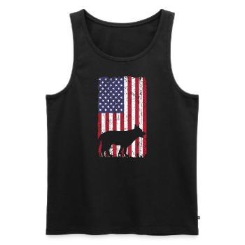 Berger allemand avec drapeau des États-Unis - Débardeur bio Premium Homme - noir - Devant - AI Model Male 178 light (178cm)