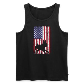 Chien Boston Terrier avec drapeau des États-Unis - Débardeur bio Premium Homme - noir - Devant - Michal (187cm)