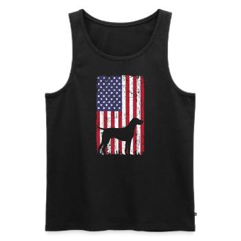 Chien allemand à poil court avec drapeau des États-Unis - Débardeur bio Premium Homme - noir - Devant - AI Model Male 178 light (178cm)