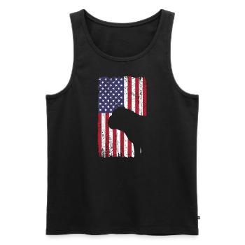 Chien bouledogue avec drapeau des États-Unis - Débardeur bio Premium Homme - noir - Devant - Michal (187cm)