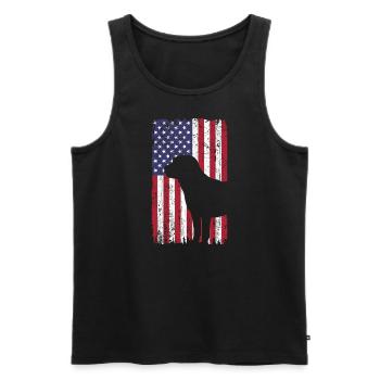 Chien Labrador Retriever avec drapeau des États-Unis - Débardeur bio Premium Homme - noir - Devant - Michal (187cm)