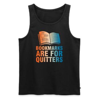 Bookworms beware - Reading without limits - Men's Premium Organic Tank Top - black - Front - Michal (187cm)