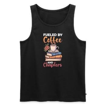 Rat de bibliothèque, Amateur De Café, Relaxation - Débardeur bio Premium Homme - noir - Devant - Michal (187cm)