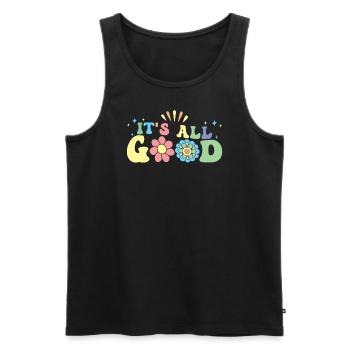 It's All Good Colorful Flowers and Stars - Men's Premium Organic Tank Top - black - Front - AI Model Male 178 light (178cm)