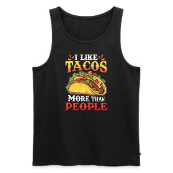 I like tacos more than people - Men's Premium Organic Tank Top - black - Front - Michal (187cm)