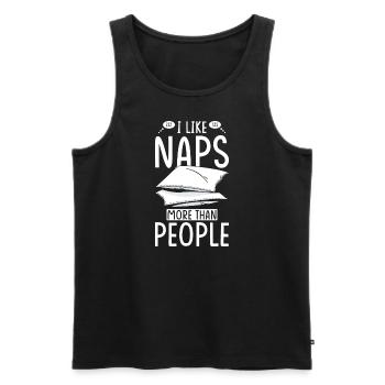 I Like Naps More Than People Motive - Men's Premium Organic Tank Top - black - Front - Michal (187cm)