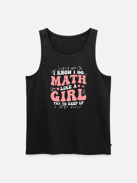 Math Genius Girl Power Statement - Men's Premium Organic Tank Top - black