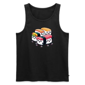Kawaii Sushi - Débardeur bio Premium Homme - noir - Devant - Michal (187cm)