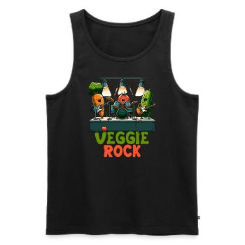 Veggie Rocks Music Band Carrot Buddies - Men's Premium Organic Tank Top - black - Front - AI Model Male 178 light (178cm)